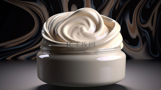 白色乳液背景图片_化妆霜或保湿霜旋转 3d 渲染