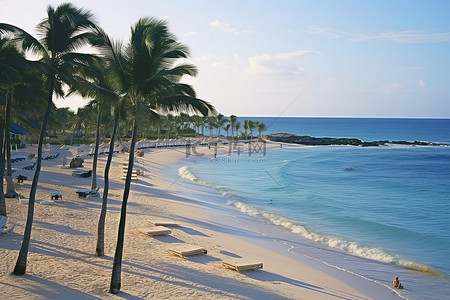 度假胜地背景图片_夏威夷圣岛加勒比度假胜地