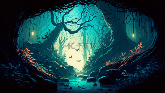 森林梦幻童话背景