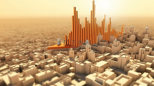 金融投资背景图片_伊朗蓬勃发展的经济的 3D 渲染，用于信息图表和社交媒体