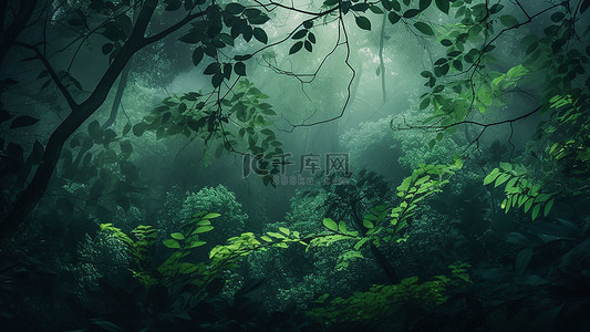 漂亮折线柱形图背景图片_自然森林绿色