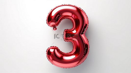 装饰字体背景图片_令人惊叹的 3D 渲染中的氦气球字体金属红色数字 3