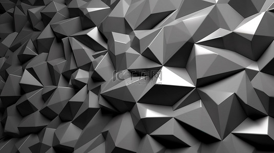 灰色玻璃背景图片_三角形 3d 渲染灰色晶体作为背景