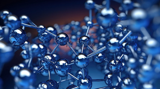 分子和巴基球形成 3D 渲染中的生物技术概念