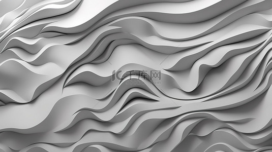 抽象艺术设计背景图片_灰色剪纸 3D 渲染中的抽象艺术设计