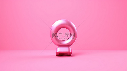 服务电话图标背景图片_粉红色背景与 3D 电话图标全景