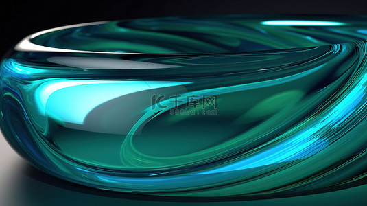 绿色清水背景图片_蓝色凝胶结构的绿色 3D 渲染
