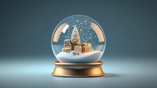 节日玻璃雪花玻璃球的逼真 3D 设计欢庆圣诞节和新年
