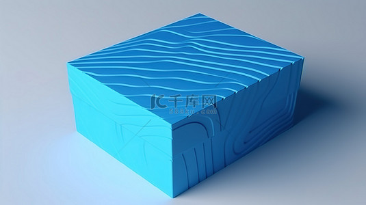 3d 渲染的蓝色盒子包装