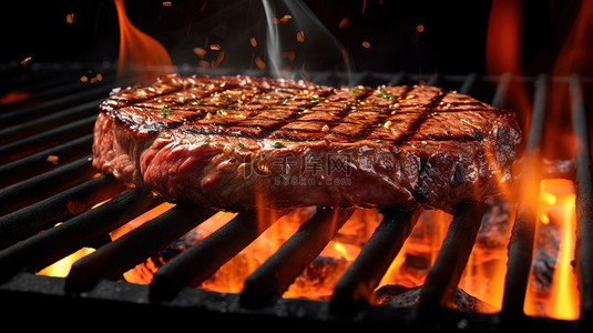 澳洲丁骨牛排背景图片_3d 渲染的烤牛排