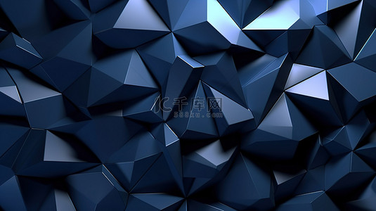 波形状背景图片_包含三角形多边形的抽象几何形状的三维渲染
