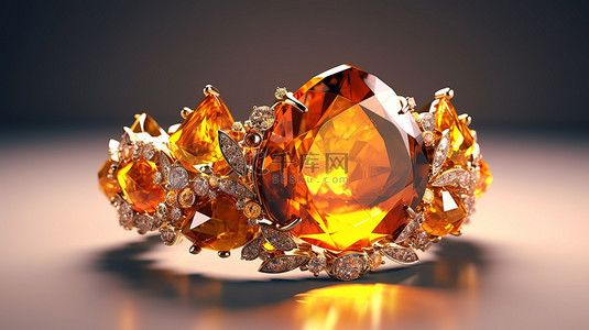 公主琥珀宝石的 3d 渲染