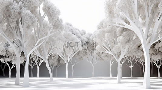 白色背景与 3d 树
