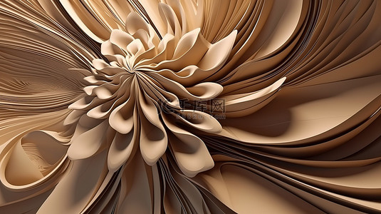 植物装饰花朵背景图片_3d 抽象艺术背景中的超现实花卉有机曲线圆线