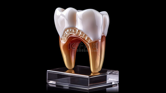 具有前磨牙的牙科奖励模型的 3D 渲染