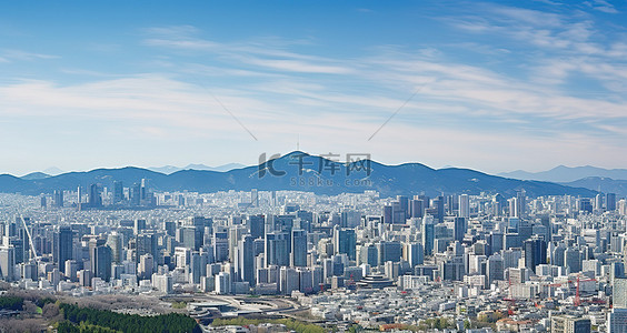 城市的冬天背景图片_首尔的冬天