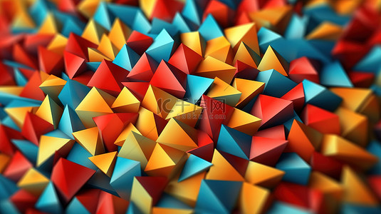 抽象背景的 3d 渲染几何三角形图案