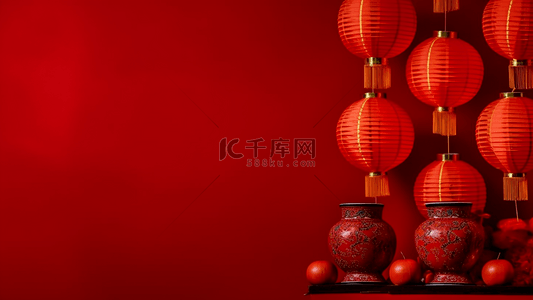 红色祝福背景图片_红色灯笼罐子中国风格广告背景