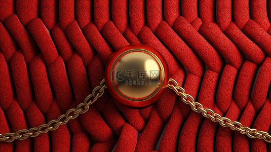 网红车展背景图片_自上而下的 3D 插图，显示了分隔地毯区域的红绳和金色屏障