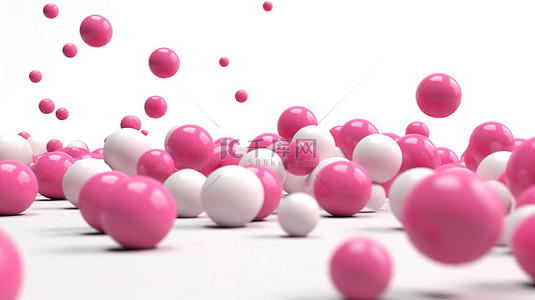 紫红色背景图片_紫红色球体在空白画布上翱翔抽象 3D 设计