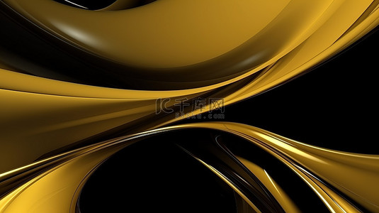 金色模糊背景图片_金黄色 3d 呈现抽象背景与黑色小插图