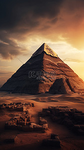 地标建筑建筑背景图片_埃及金字塔地标建筑背景
