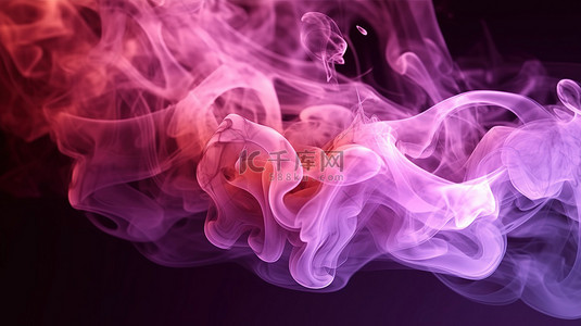 战马奔腾背景图片_空灵的精神与动态奔腾的纹理带有一丝光芒的熏香烟雾的 3D 插图