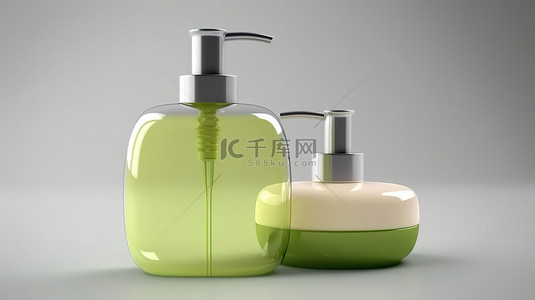 补充瓶背景图片_皂液器和补充容器的 3d 渲染