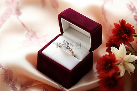 玫瑰盒中的结婚戒指