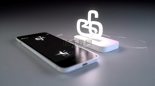 智能手机和 4g 符号在 3d 中具有白色数字 — 最新技术