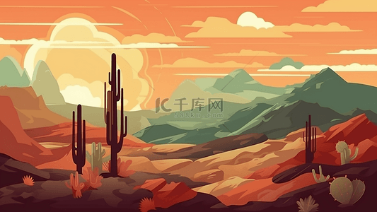 沙漠太阳暖色背景