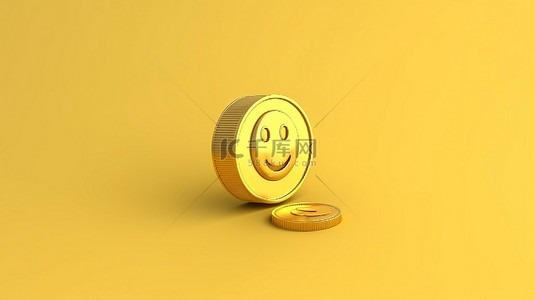 简约 3D 插图卡通金币与美元符号