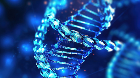 探索 DNA 复杂的 3D 结构遗传生物技术生物学和化学中蓝色分子螺旋的科学表示
