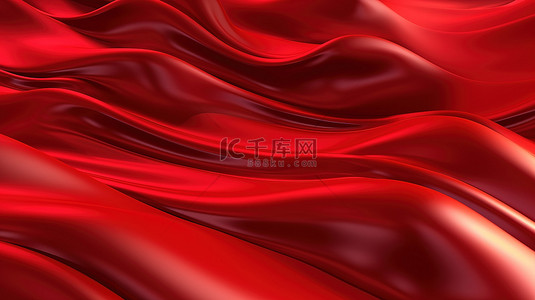 未来模板背景图片_红色液体波背景的抽象 3d 渲染