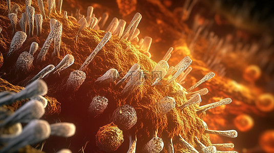 结核病的防治背景图片_结核分枝杆菌引起的细菌性疾病的 3D 渲染