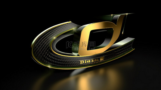 黑色背景上品牌的 3D 概念插图中的公司身份