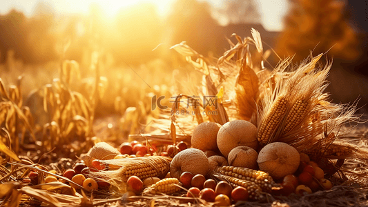 小麦背景丰收背景图片_秋天丰收季节背景