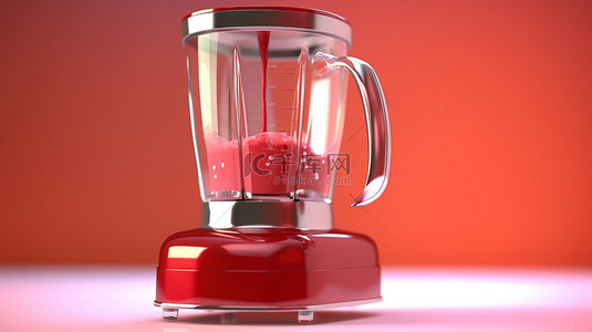 奶昔背景图片_红汁搅拌机的 3d 插图