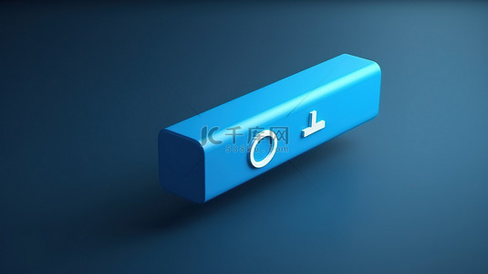 蓝色背景，带有搜索栏 3D 插图 ui 布局设计，适用于具有地址图标和光标的应用程序和网站