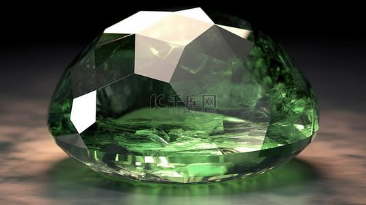 圆形宝石背景图片_3D 渲染中的圆形阳起石宝石