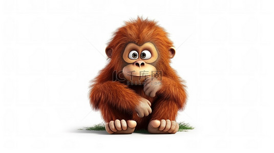 猴年素材背景图片_顽皮的 3D 猩猩，厚颜无耻且孤立的视觉享受