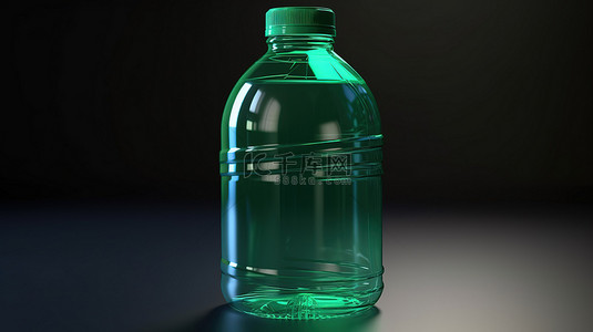 无标签3D塑料瓶渲染