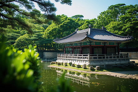 世界很大何必慌张背景图片_首尔的宝塔和喷泉花园是韩国旅游综合体的一部分