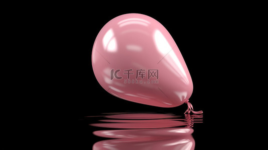 漂浮在背景上的 3d 粉色和白色气球