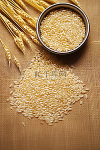 防水布上有谷物的麦粒