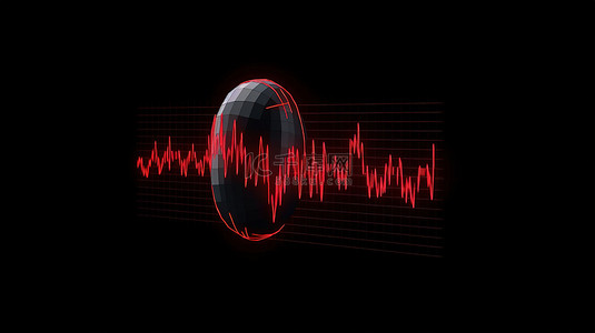 带有红色心跳监视器脉冲线的语音气泡医疗图标，用于 3D 医学插图和应用程序