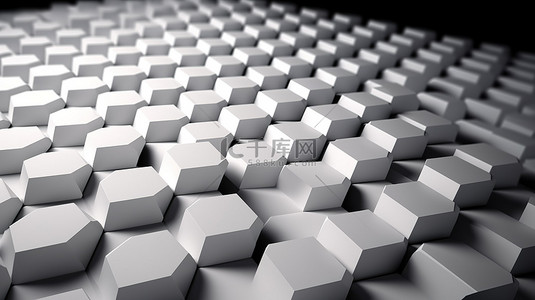 科技方案背景图片_3d 渲染中的几何六边形抽象背景与白色方案