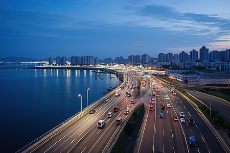 机场车背景图片_主要高速公路通往机场和Yeohanmundong港口