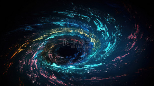 宇宙漩涡背景图片_3d 中霓虹地球周围的宇宙星云漩涡