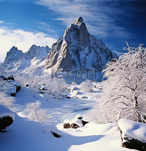 天山天池风景背景图片_智利的冬天山风景照片